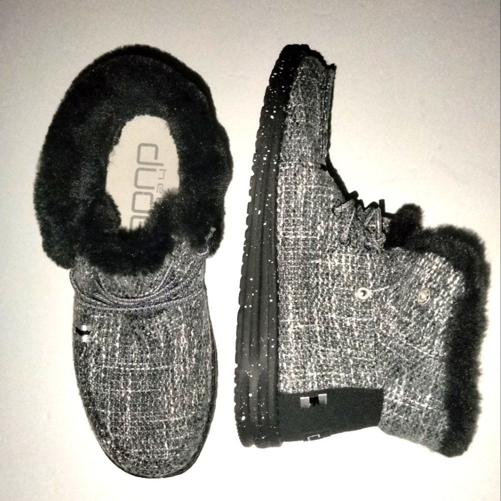 Hey Dude (Sz 39/US 8) Multicolor Fur Trim Britt Boho Convertible Slipon Sneakers